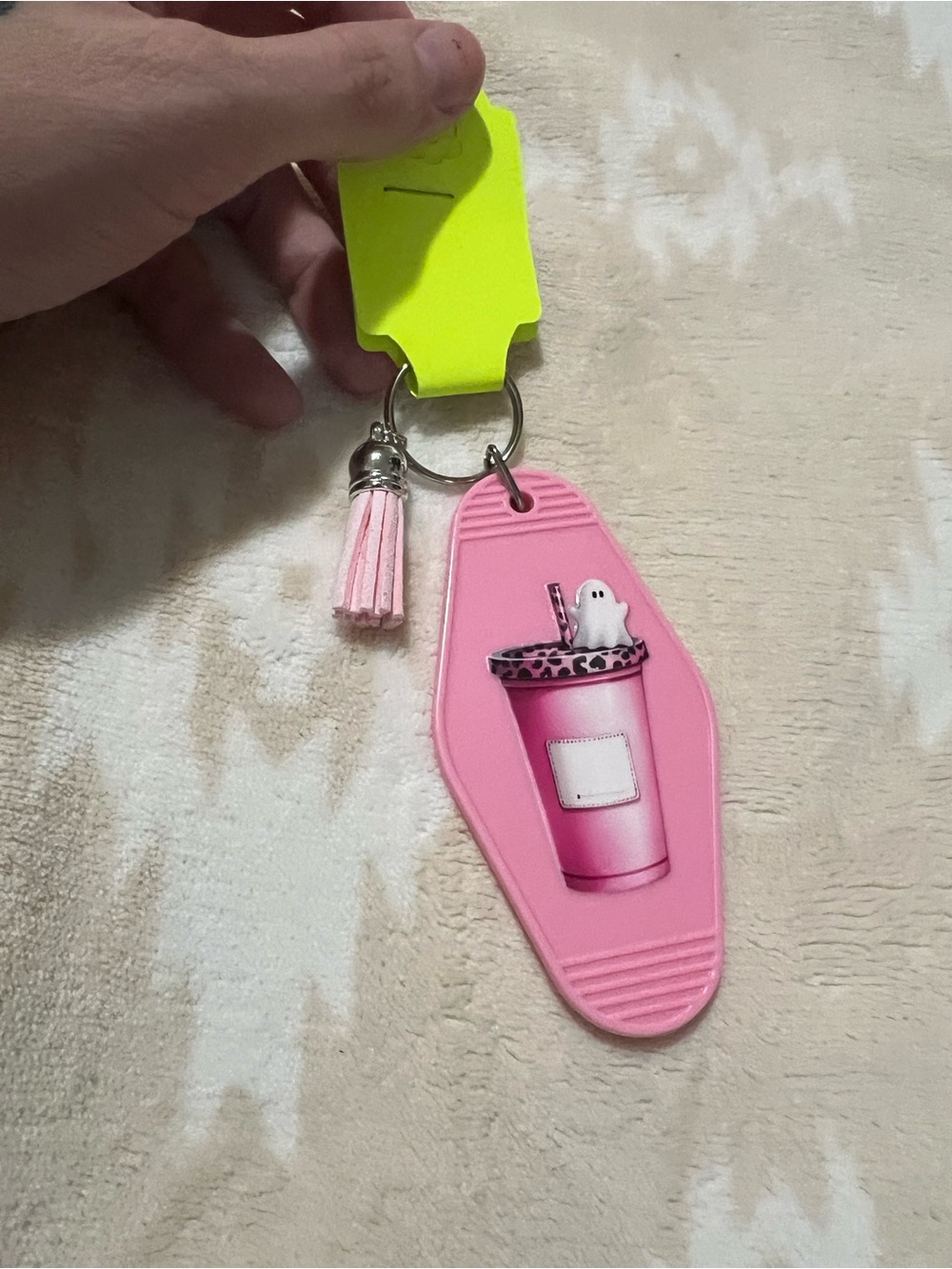 Ghost on Coffee Keychain ✨